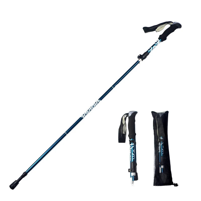 TrekPro Ultra-Light 125 — Bâton de Randonnée Pliable Aluminium | Compact & Confort pour Marcheurs 155 à 185 cm