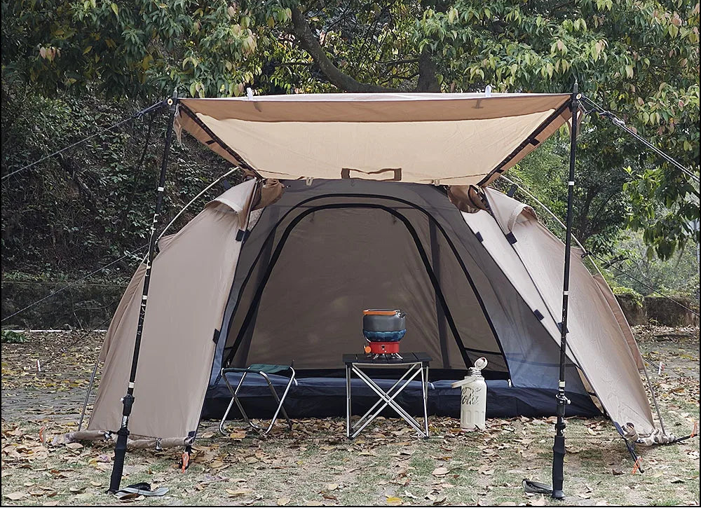 CAMPFLEX HotDome 2P – Tente Randonnée Dôme Hiver 4 Saisons, Compatible avec Mini Cheminée, Étanche & Anti-feu