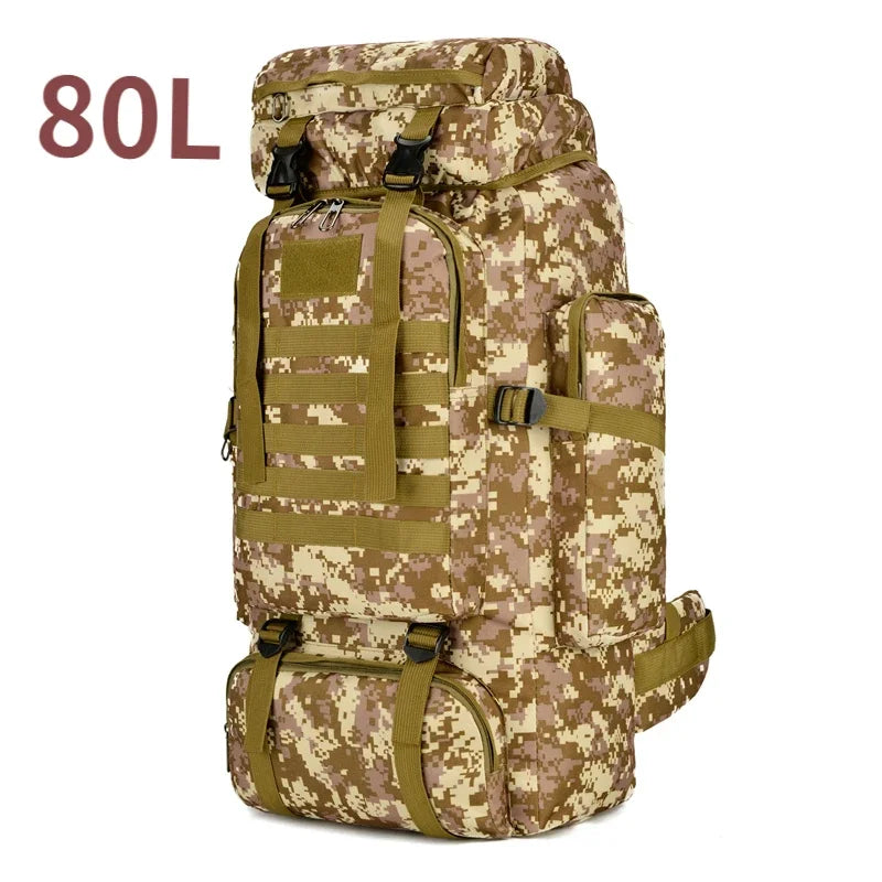 TrekForce 80/100 – Sac de Randonnée Tactique 80 à 100L Ultra Résistant avec Dos Ergonomique & Organisation Militaire