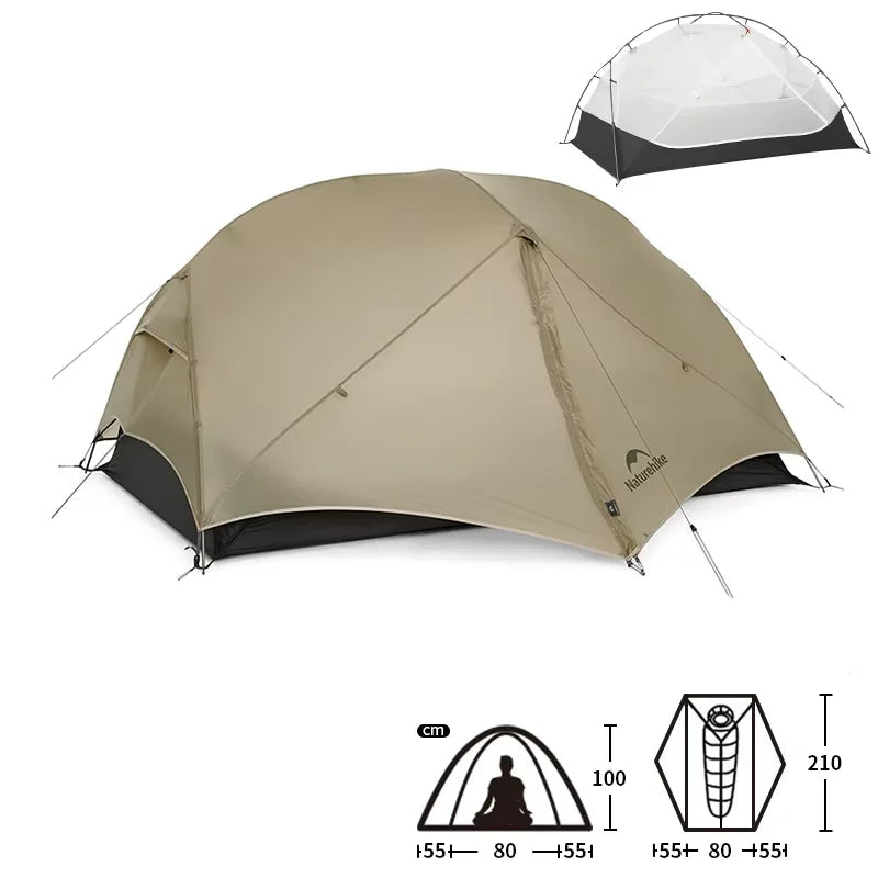 TRAILNEST Mongar UL 2 – Tente Randonnée Ultralégère 2P/1P, Étanchéité Renforcée & Structure Alpine