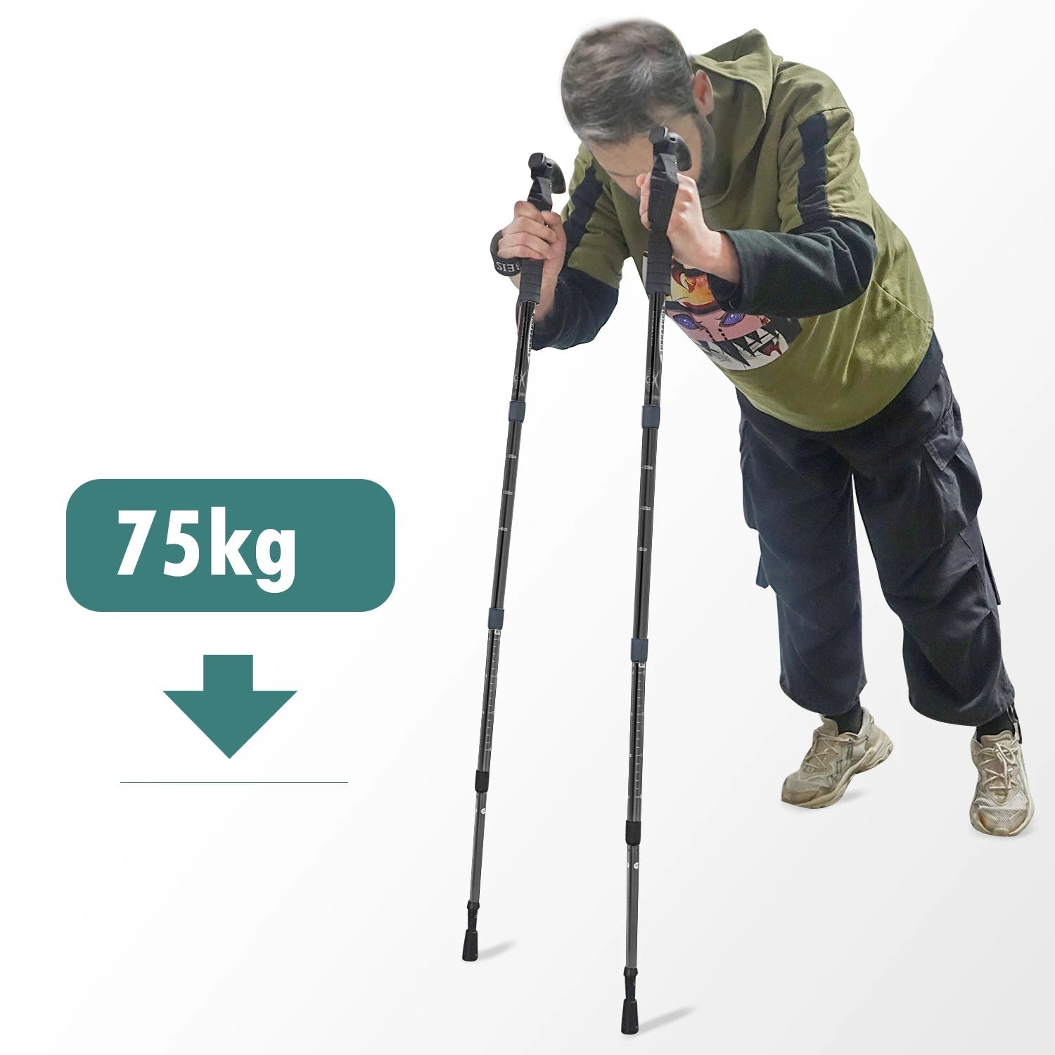 TrekMaster 110 - Bâton de Randonnée Pliable 4 Sections – Léger, Compact, Ultra Résistant