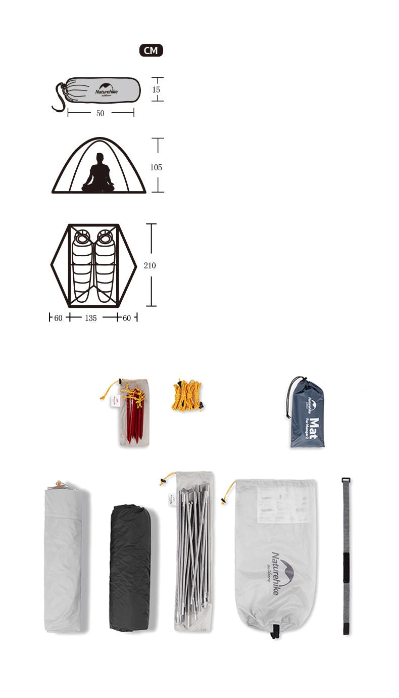 TRAILNEST Mongar UL 2 – Tente Randonnée Ultralégère 2P/1P, Étanchéité Renforcée & Structure Alpine