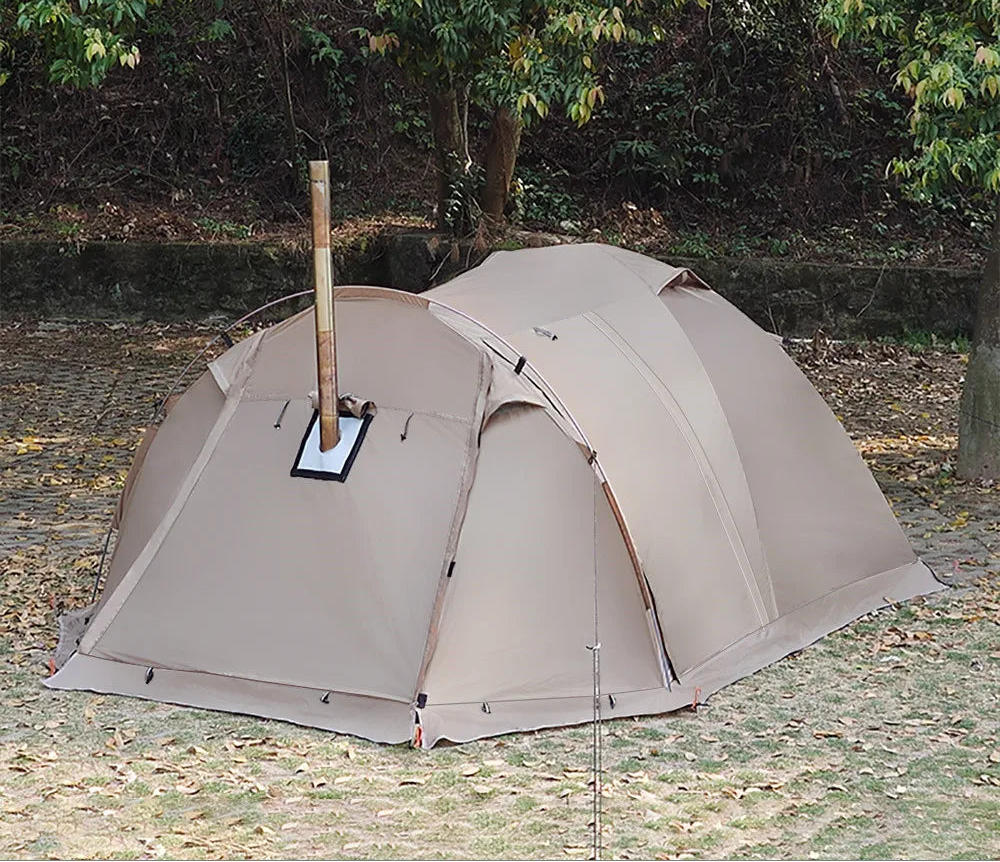 CAMPFLEX HotDome 2P – Tente Randonnée Dôme Hiver 4 Saisons, Compatible avec Mini Cheminée, Étanche & Anti-feu