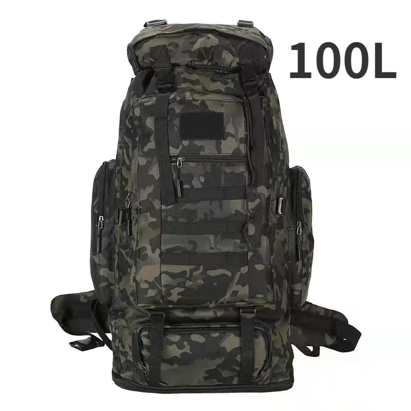TrekForce 80/100 – Sac de Randonnée Tactique 80 à 100L Ultra Résistant avec Dos Ergonomique & Organisation Militaire