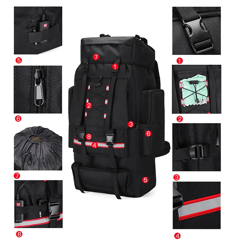 TrekMaster 130 – Sac de Randonnée Ultra Grand Format 130L Étanche & Résistant