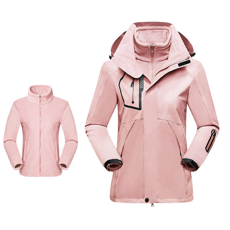 AureaShell – Veste Randonnée Femme 3 en 1 Imperméable & Thermique | Hiver Outdoor
