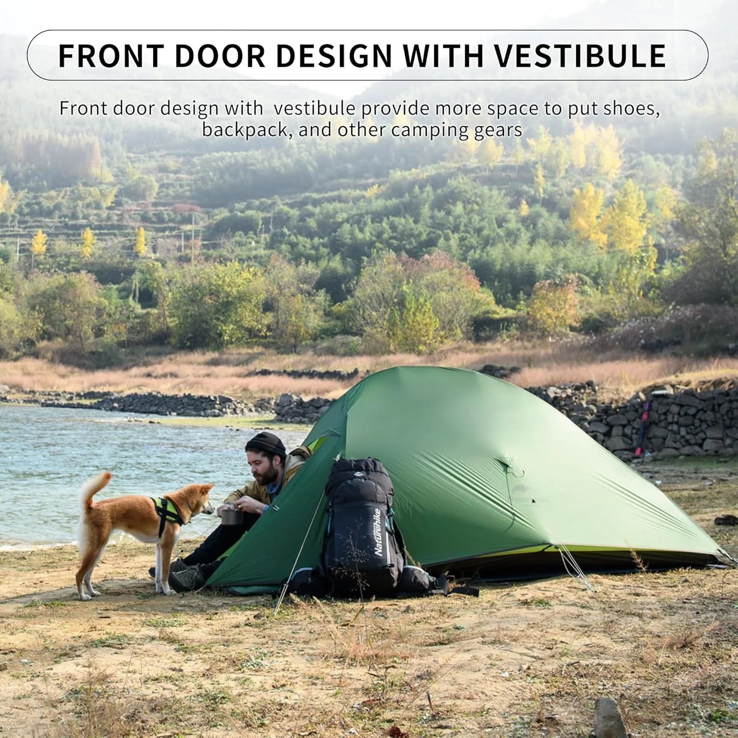 Naturehike Cloud Up 1 2 3 Tent Ultralight Camping Tent Double Layer Waterproof Tent Outdoor Hiking Backpacking Tent with Mat
