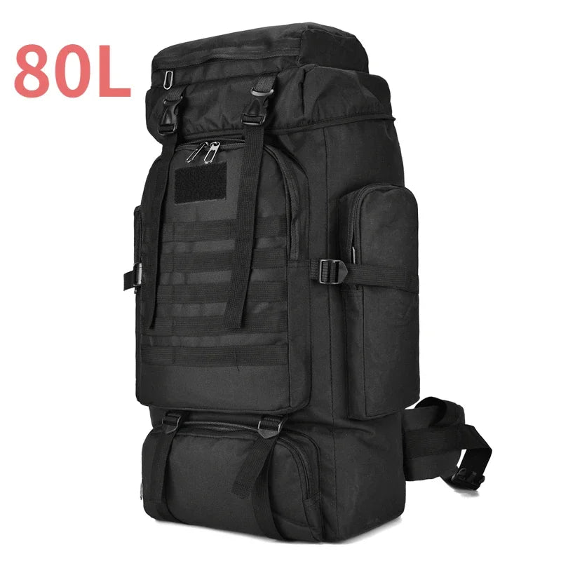 TrekForce 80/100 – Sac de Randonnée Tactique 80 à 100L Ultra Résistant avec Dos Ergonomique & Organisation Militaire