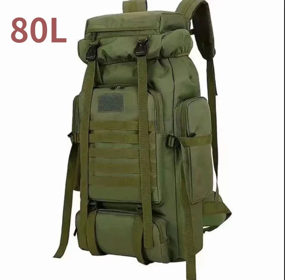 TrekForce 80/100 – Sac de Randonnée Tactique 80 à 100L Ultra Résistant avec Dos Ergonomique & Organisation Militaire