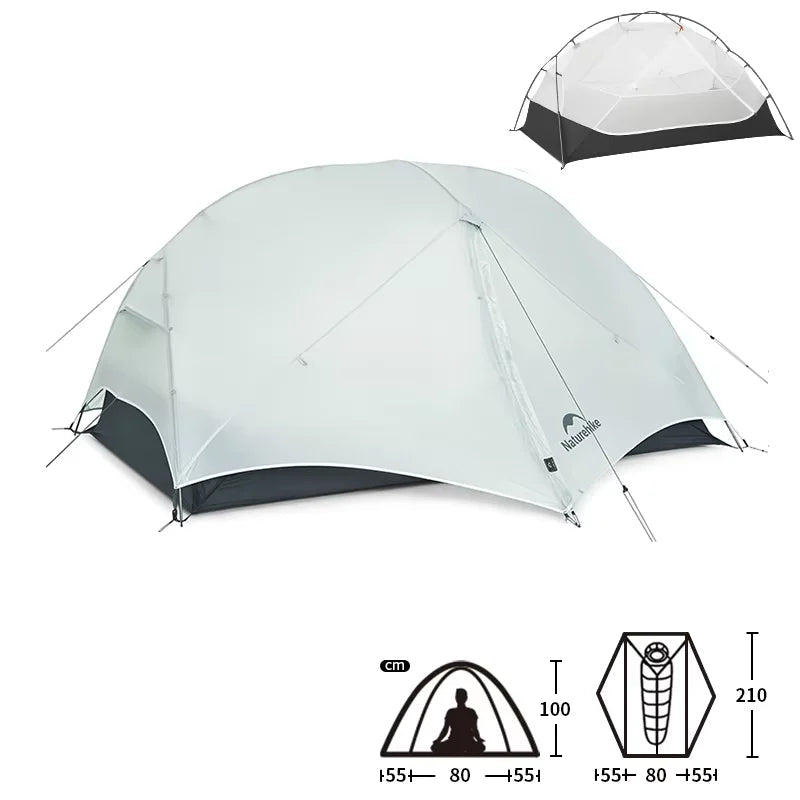TRAILNEST Mongar UL 2 – Tente Randonnée Ultralégère 2P/1P, Étanchéité Renforcée & Structure Alpine