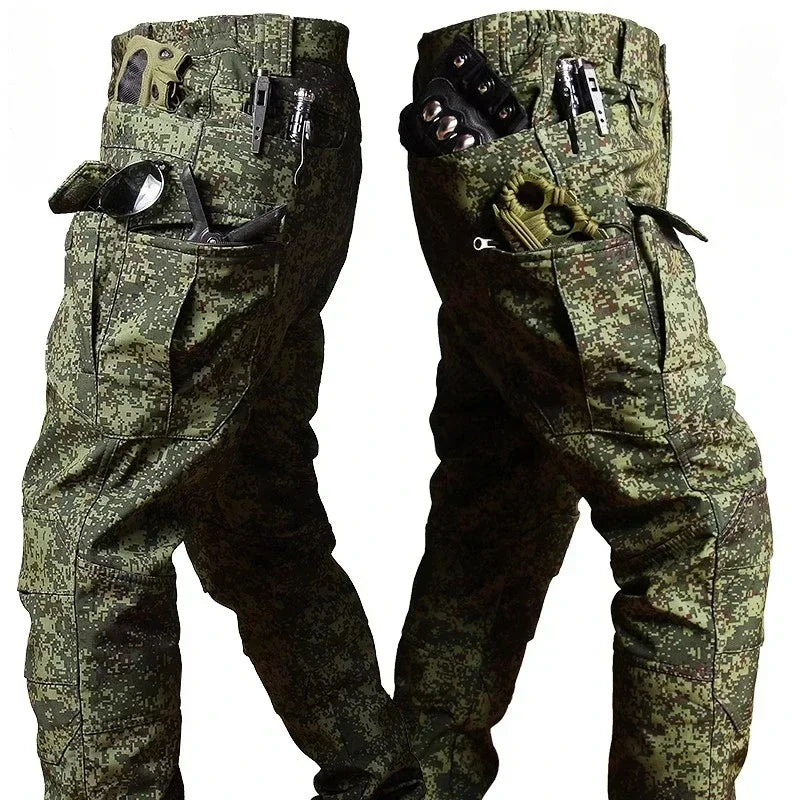 CamoTrek – Pantalon Randonnée Homme Hiver Doublé Polaire & Déperlant Camouflage Tactique