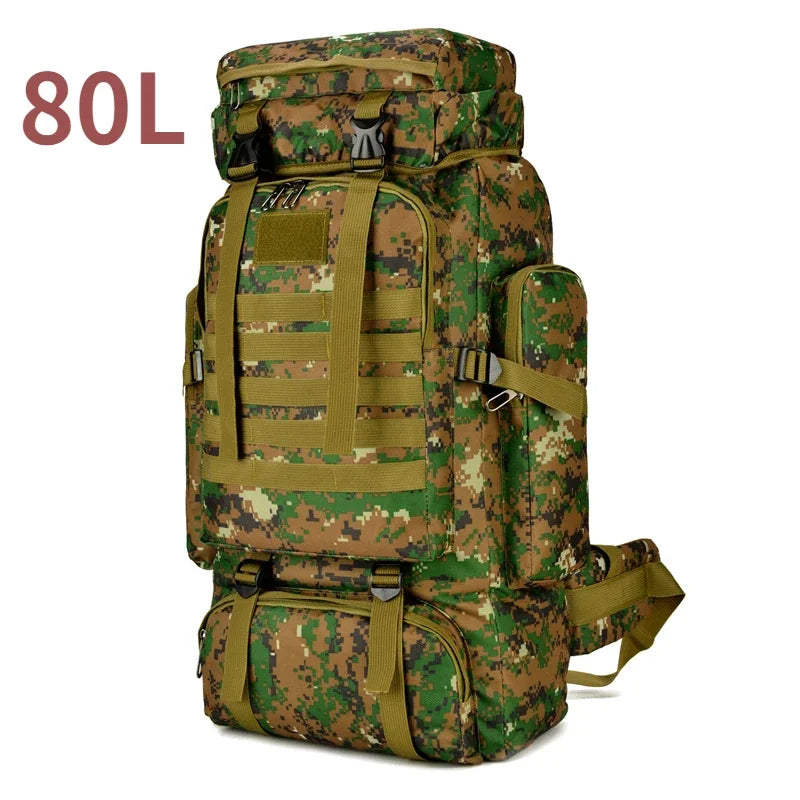 TrekForce 80/100 – Sac de Randonnée Tactique 80 à 100L Ultra Résistant avec Dos Ergonomique & Organisation Militaire