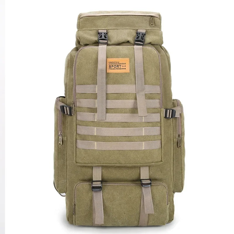 NomadCore 80 – Sac de Randonnée Voyage Canvas 80L au Look Baroudeur Ultra Résistant & Confort