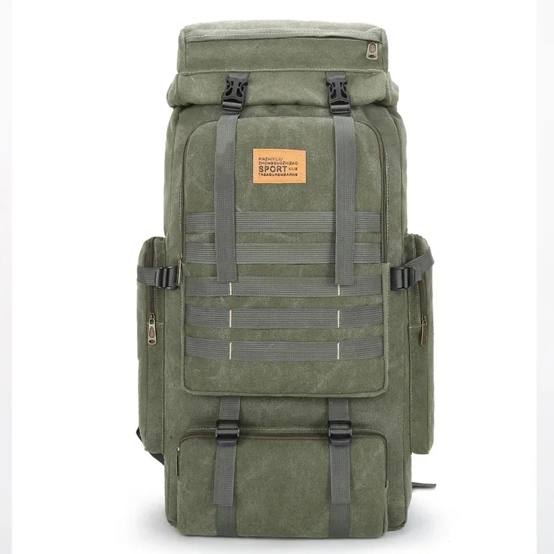 NomadCore 80 – Sac de Randonnée Voyage Canvas 80L au Look Baroudeur Ultra Résistant & Confort